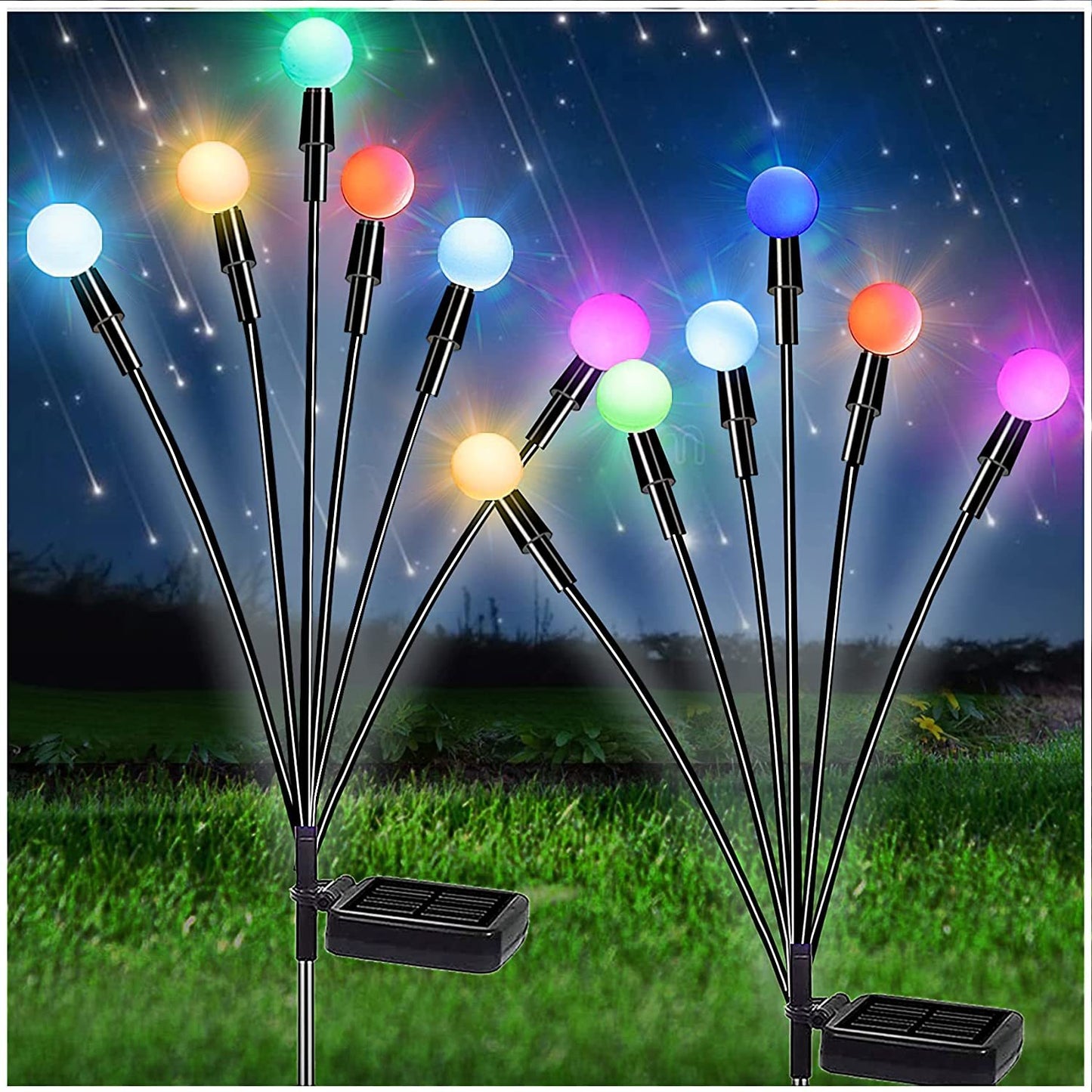 K & S | Solar Gartenleuchten – Schwingende LED-Glühwürmchen für stimmungsvolle Außenbeleuchtung