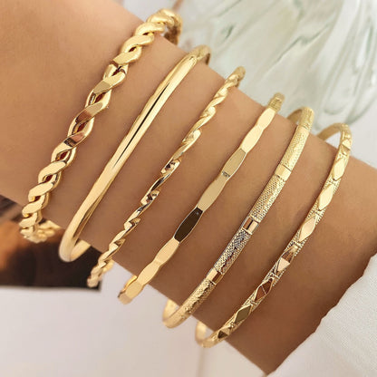 K & S | Damen Armband Set Gold – Trendige Gliederkette & Geometrischer Schmuck Elegant