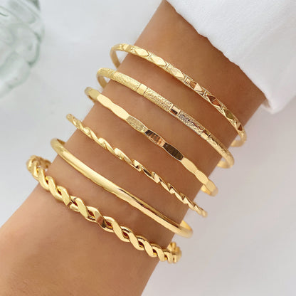 K & S | Damen Armband Set Gold – Trendige Gliederkette & Geometrischer Schmuck Elegant