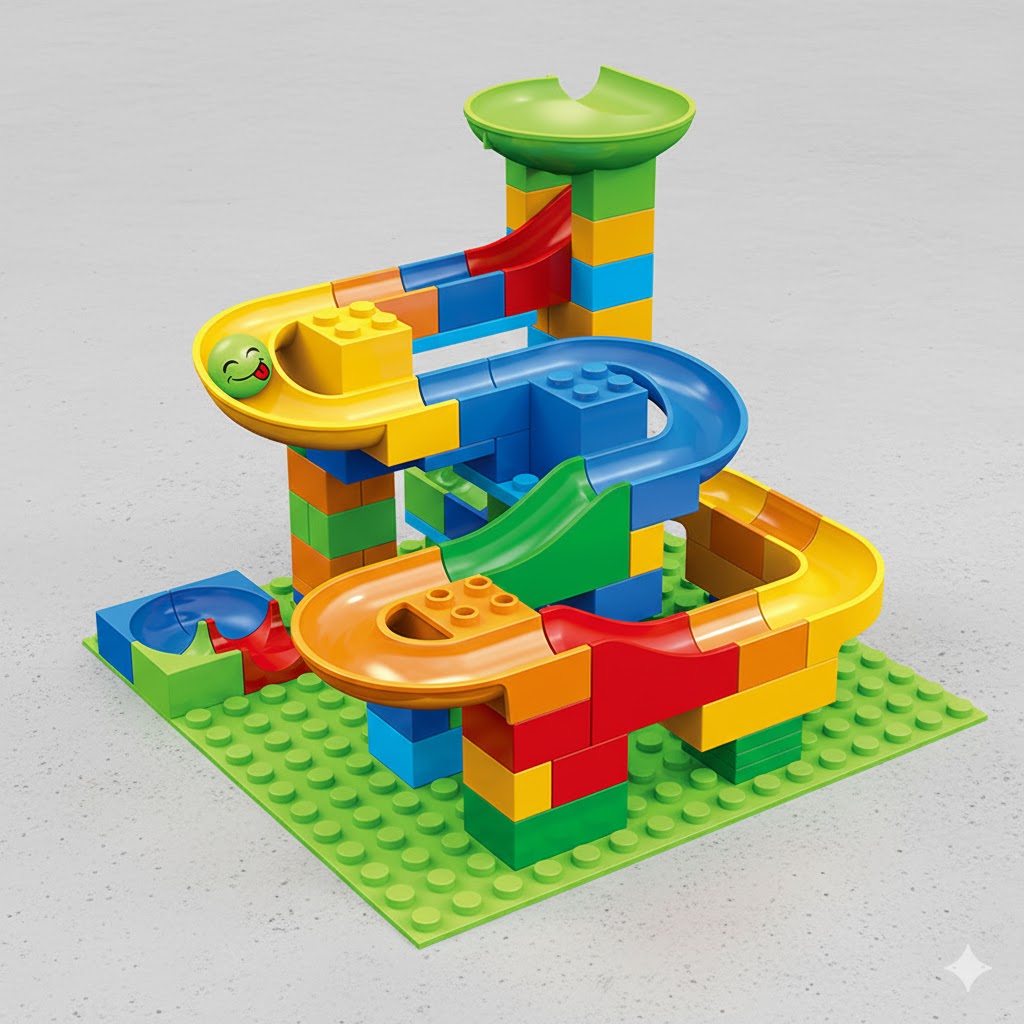 Große Kugelbahn Bausteine XXL | Kreatives Lernspielzeug