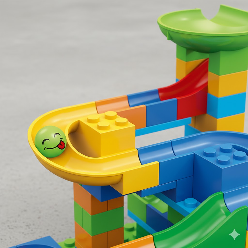 Große Kugelbahn Bausteine XXL | Kreatives Lernspielzeug