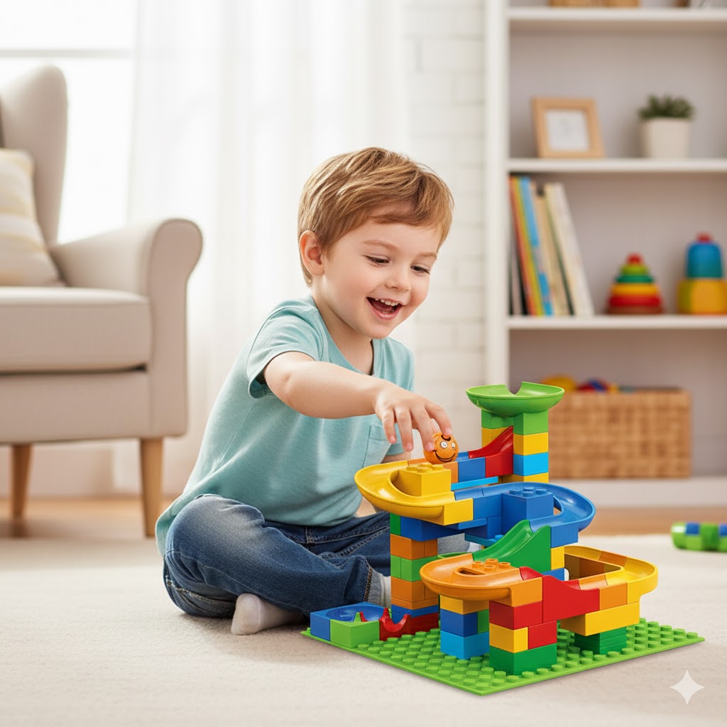 Große Kugelbahn Bausteine XXL | Kreatives Lernspielzeug