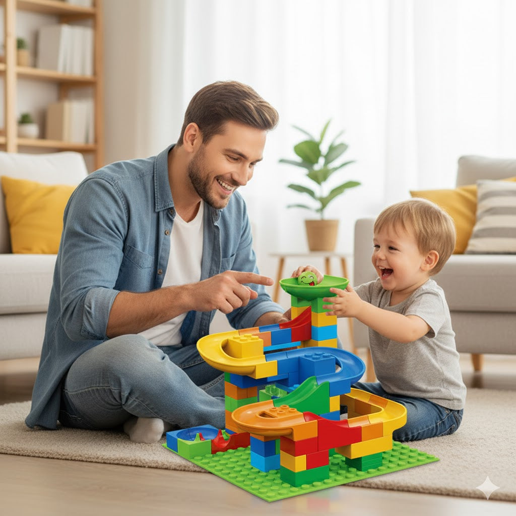 Große Kugelbahn Bausteine XXL | Kreatives Lernspielzeug