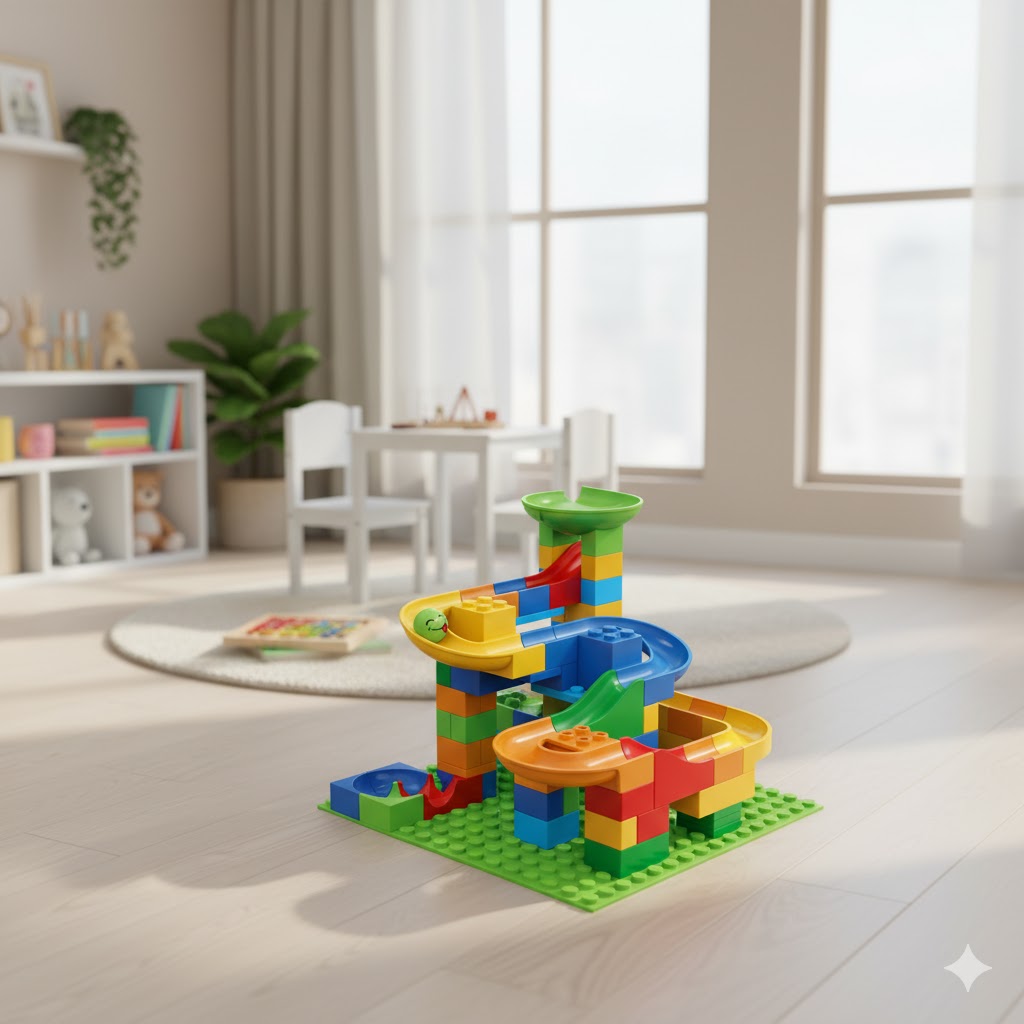 Große Kugelbahn Bausteine XXL | Kreatives Lernspielzeug