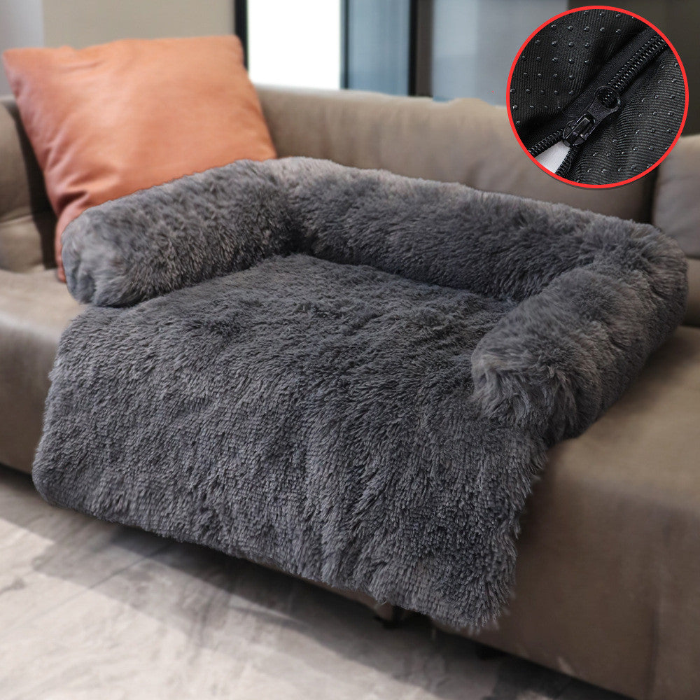 K & S | Waschbares Haustierbett mit Abnehmbarem Bezug - Weiche Matte & Sofa-, Auto- & Bodenschutz für Hunde & Katzen