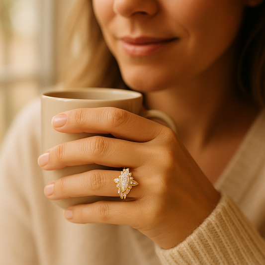 K & S | Edelstahl Partnerring mit Zirkonia – Eleganter Schmuck für Damen & Herren