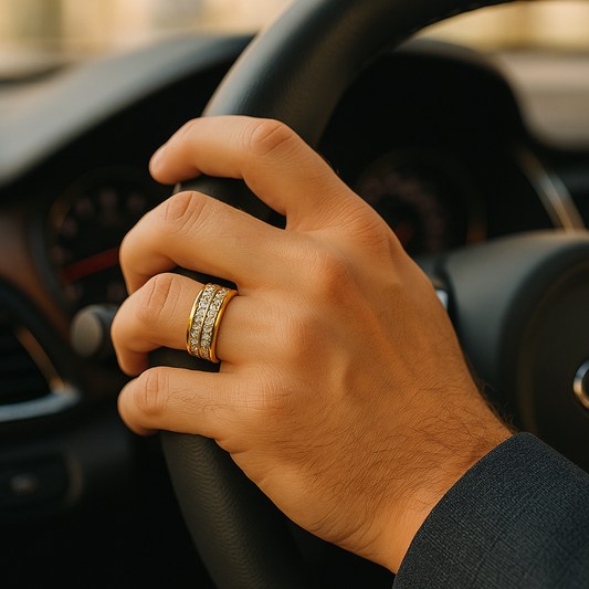 K & S | Edelstahl Partnerring mit Zirkonia – Eleganter Schmuck für Damen & Herren