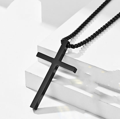 K & S | Kreuzkette Edelstahl – Schlichte & Zeitlose Halskette Schmuck für Damen & Herren