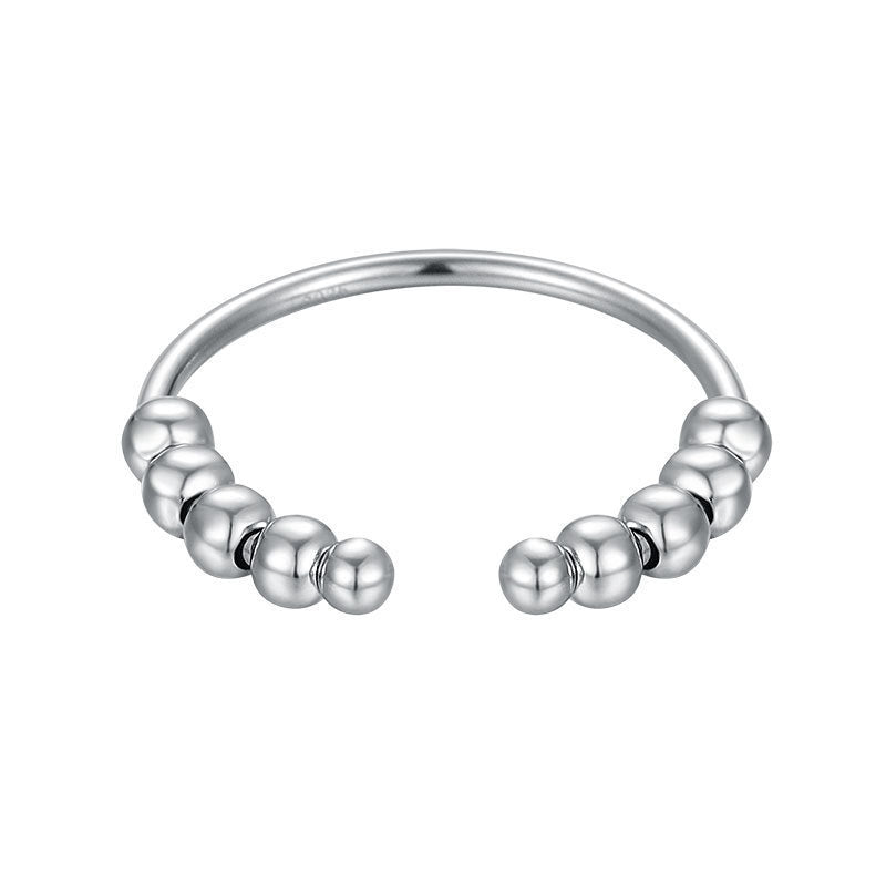 K & S | Damenring 925 Silber Drehbar – Eleganter Kugelring Schmuck Modern & Stresslindernd