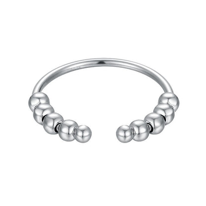 K & S | Damenring 925 Silber Drehbar – Eleganter Kugelring Schmuck Modern & Stresslindernd