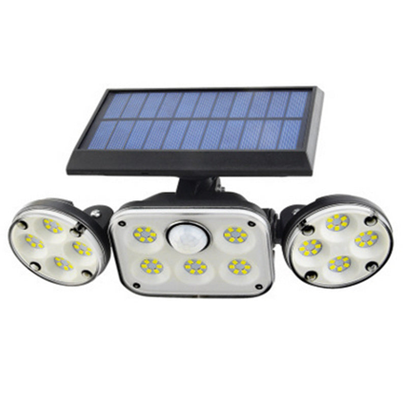 K & S | Solar LED Wandleuchte mit Bewegungssensor – 3-flammige Außenlampe für Garten, Hof & Terrasse