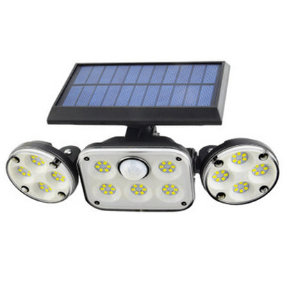 K & S | Solar LED Wandleuchte mit Bewegungssensor – 3-flammige Außenlampe für Garten, Hof & Terrasse