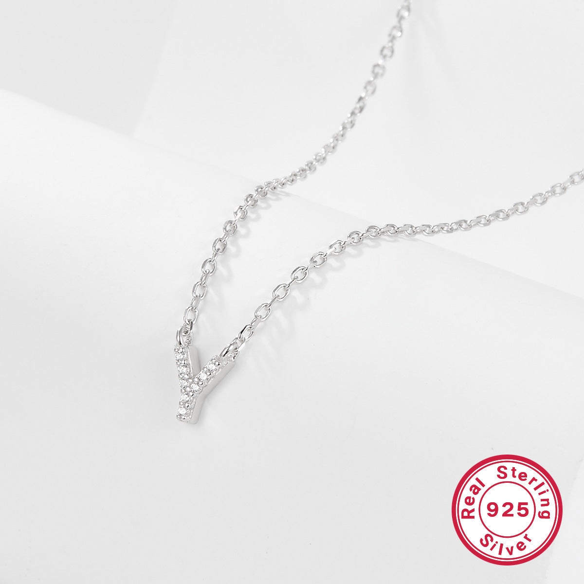 K & S | Damen Halskette 925 Silber mit Buchstabe – Eleganter Initialen Schmuck & Geschenkidee