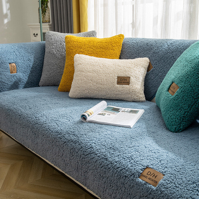 K & S | Sofaüberwurf Lammwolle Winter – Dicke Weiche & Rutschfeste Couchdecke