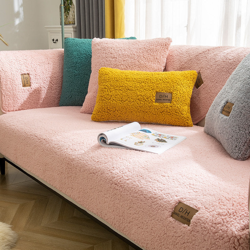 K & S | Sofaüberwurf Lammwolle Winter – Dicke Weiche & Rutschfeste Couchdecke