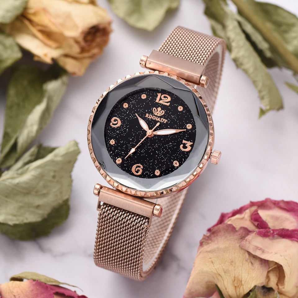 K & S | Damen Armbanduhr Sternenhimmel – Elegante Uhr mit Magnetverschluss & Modeschmuck