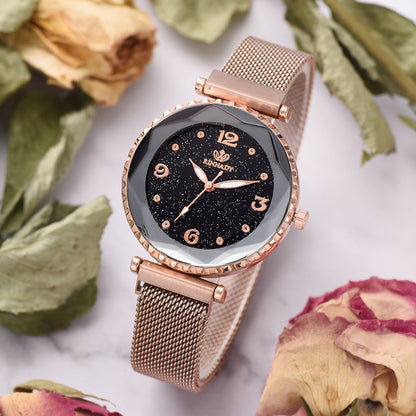 K & S | Damen Armbanduhr Sternenhimmel – Elegante Uhr mit Magnetverschluss & Modeschmuck