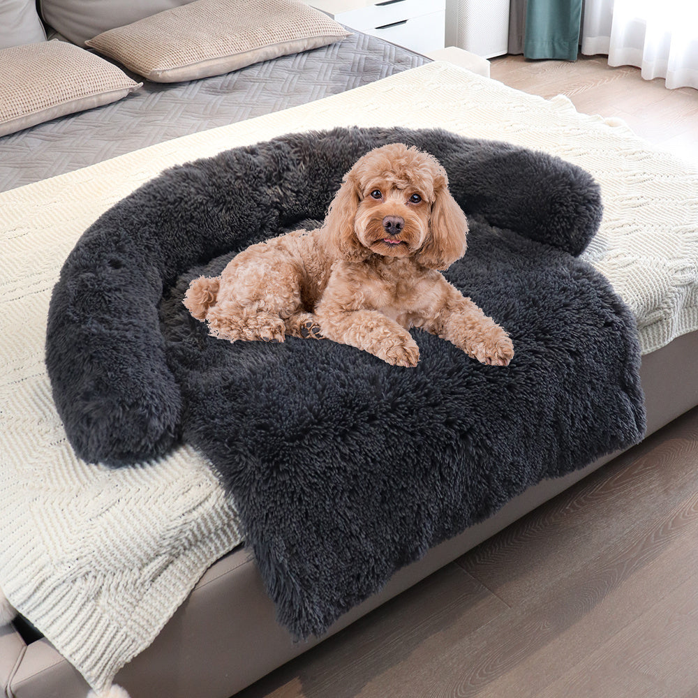 K & S | Waschbares Haustierbett mit Abnehmbarem Bezug - Weiche Matte & Sofa-, Auto- & Bodenschutz für Hunde & Katzen