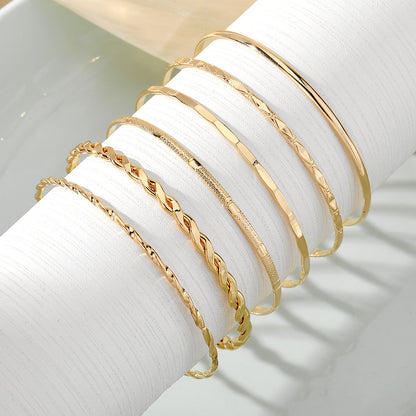 K & S | Damen Armband Set Gold – Trendige Gliederkette & Geometrischer Schmuck Elegant