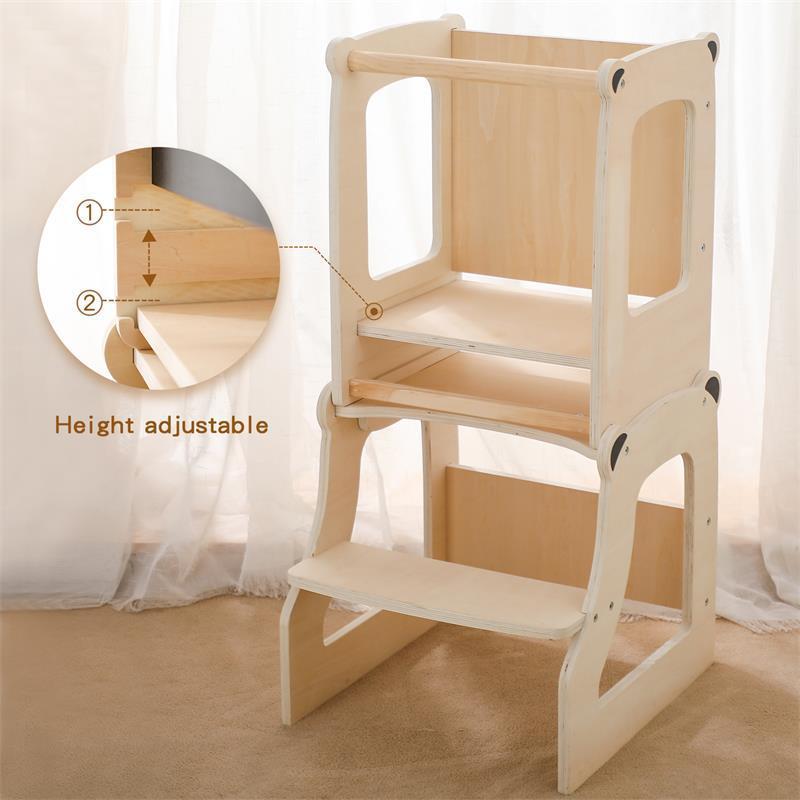 K & S | Montessori Lernturm Holz Kinder – Sicherer Lernstuhl & Küchenhelfer für Kleinkinder
