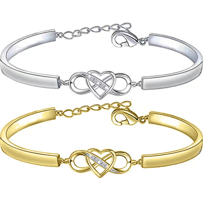K & S | Damen Armreif Unendlichkeit mit Kristall Herz – Eleganter Schmuck & Romantische Geschenkidee