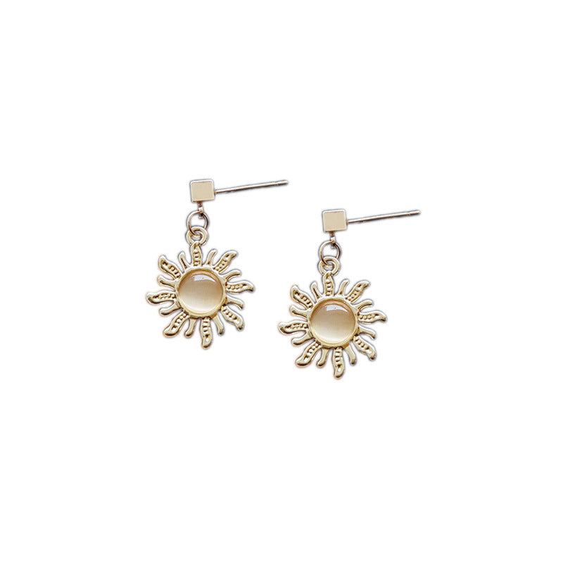 K & S | Damen Ohrstecker Echtgold – Kreatives Sonnentränen Design Eleganter Schmuck