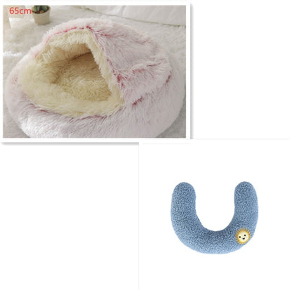 K & S | Rundes Kuschelbett für Hunde & Katzen aus Plüsch - Weiches & Waschbares Haustierbett für Winter & Zuhause