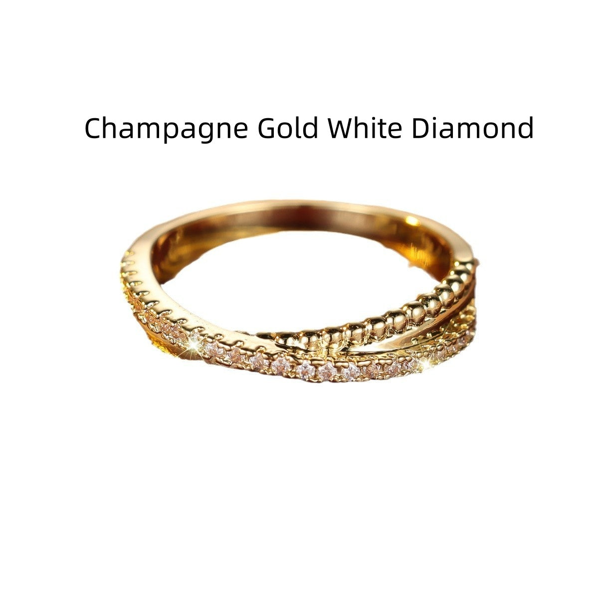 K & S | Damenring Kreuzdesign mit Weißen Diamanten – Eleganter Schmuck & Geschenkidee