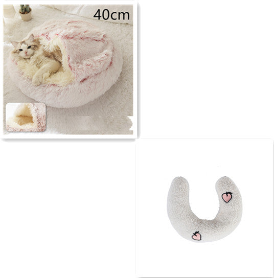 K & S | Rundes Kuschelbett für Hunde & Katzen aus Plüsch - Weiches & Waschbares Haustierbett für Winter & Zuhause