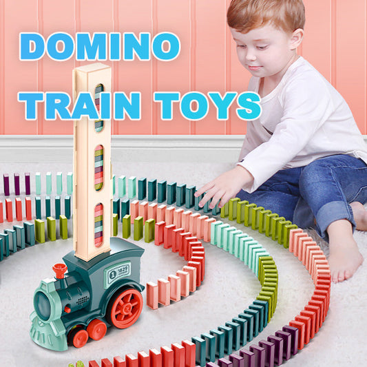 K & S | Automatischer Domino-Zug für Kinder - Kreatives Baustein & Puzzle-Spielzeug für Spaß & Lernen