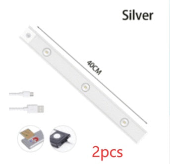 K & S | LED Lichtleiste mit Bewegungsmelder – Kabelloses USB Nachtlicht, ultradünn für Schrank, Küche & Schlafzimmer