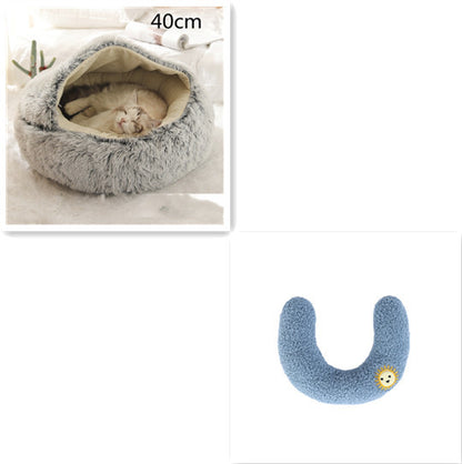 K & S | Rundes Kuschelbett für Hunde & Katzen aus Plüsch - Weiches & Waschbares Haustierbett für Winter & Zuhause
