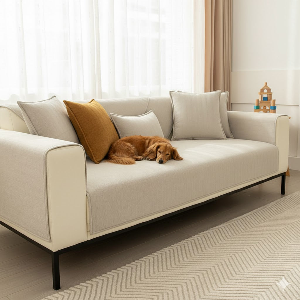 Premium Sofa-Schoner Chenille | Waschbar & Rutschfest