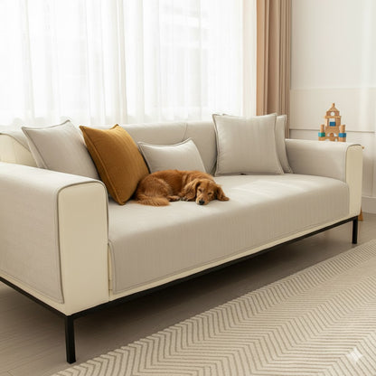 Premium Sofa-Schoner Chenille | Waschbar & Rutschfest