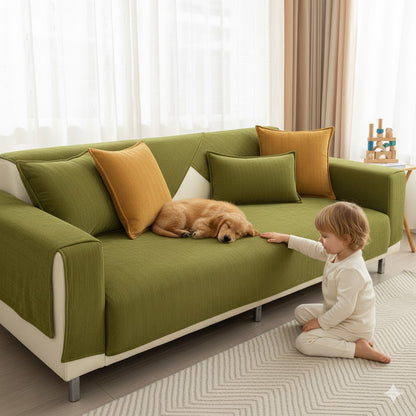 Premium Sofa-Schoner Chenille | Waschbar & Rutschfest