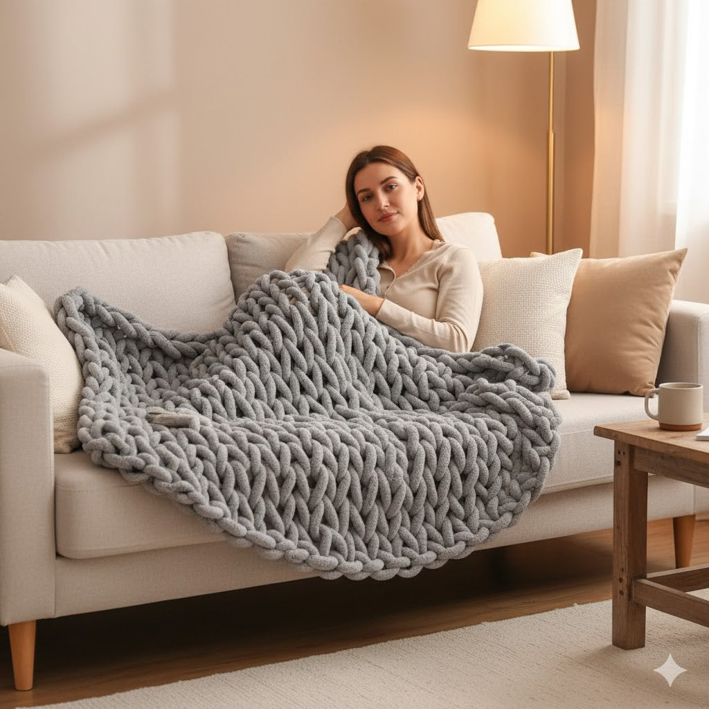 Chunky Knit Chenille Decke | Weich & Kuschelig