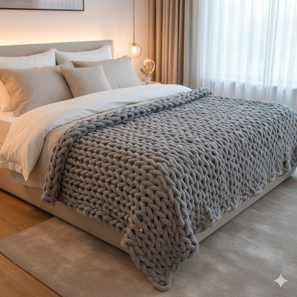 Chunky Knit Chenille Decke | Weich & Kuschelig