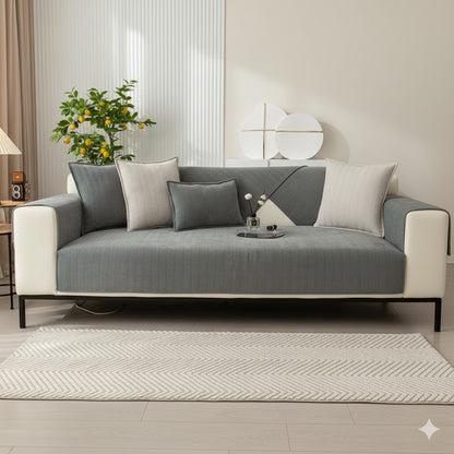 Premium Sofa-Schoner Chenille | Waschbar & Rutschfest