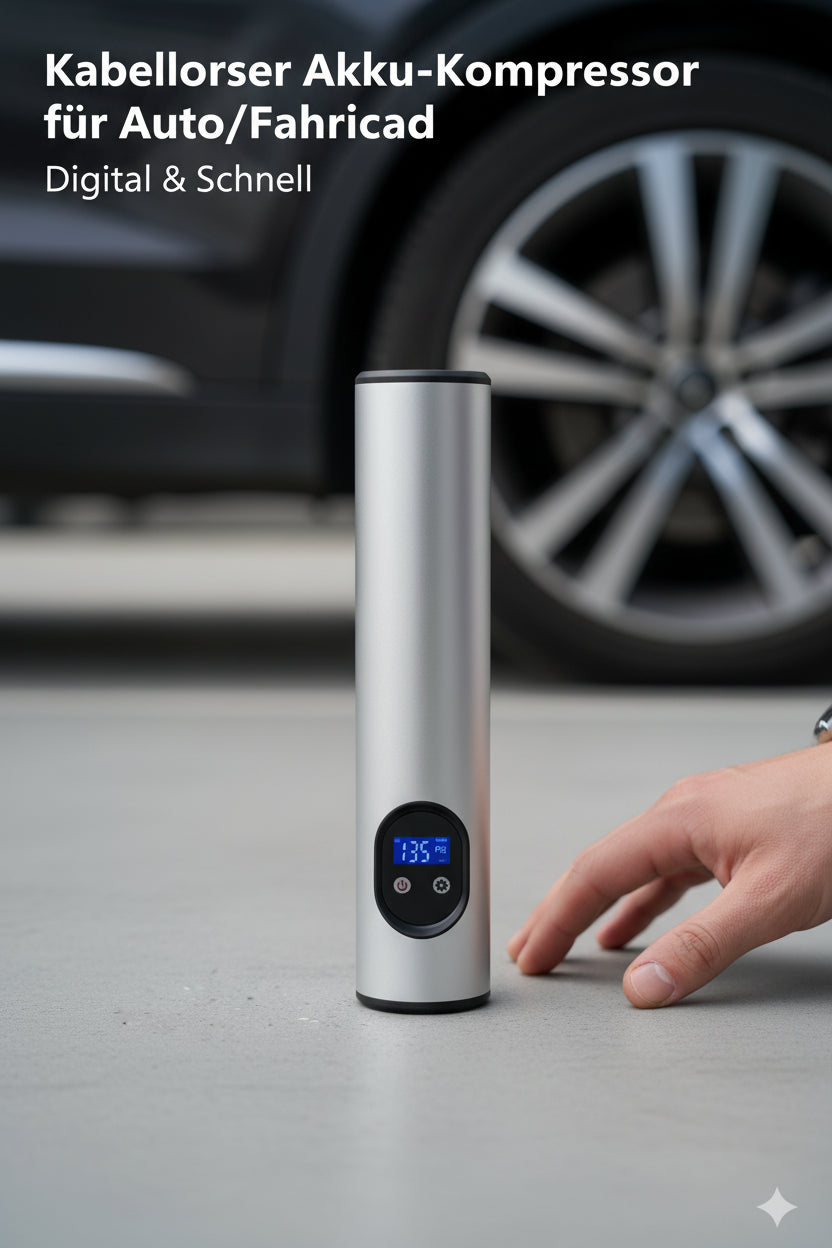 Kabelloser Akku-Kompressor für Auto/Fahrrad | Digital & Schnell - Generated Image 18