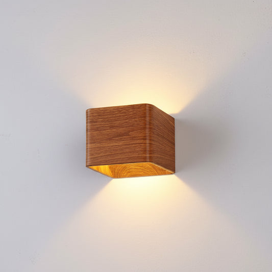 Moderne LED Wandleuchte Holz-Optik | Up & Down - Generated Image 1