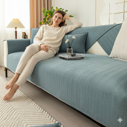 Premium Sofa-Schoner Chenille | Waschbar & Rutschfest