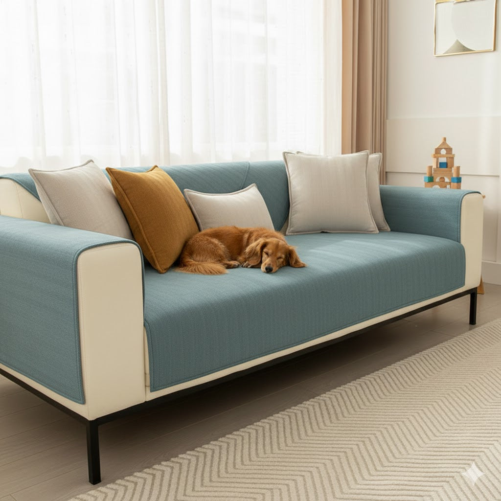 Premium Sofa-Schoner Chenille | Waschbar & Rutschfest