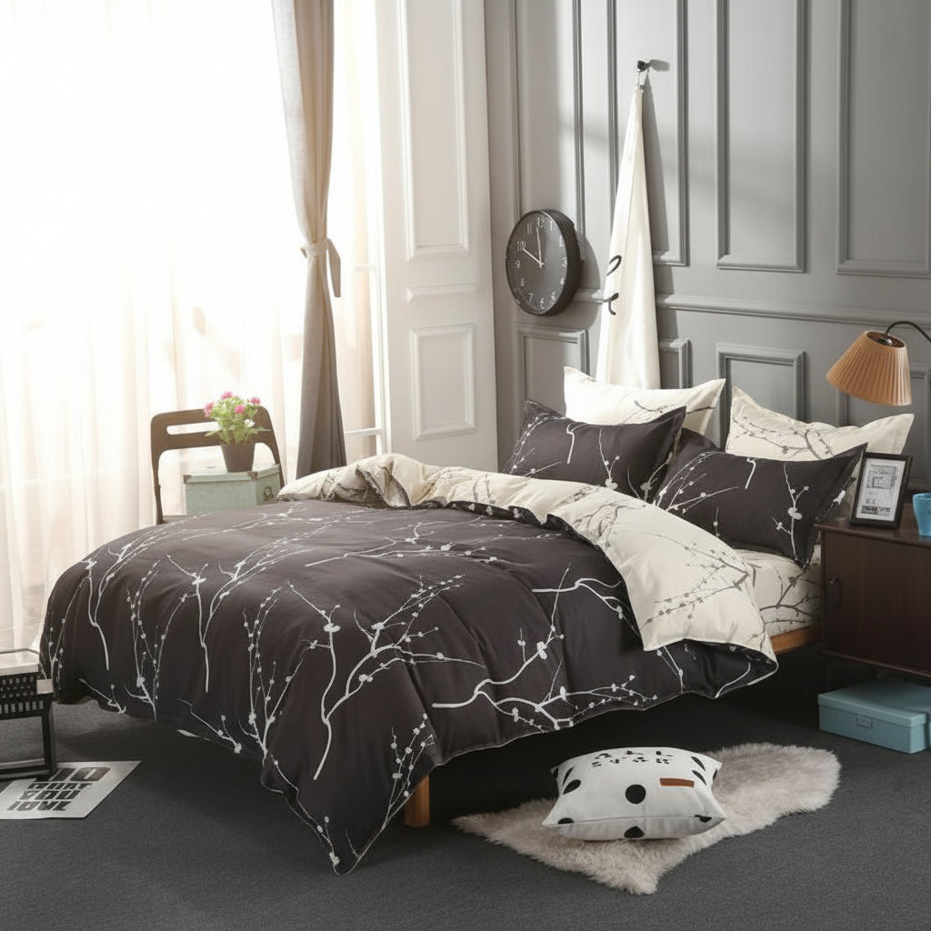 Premium Baumwoll-Bettwäsche 4-teilig | Atmungsaktiv - Generated Image 3