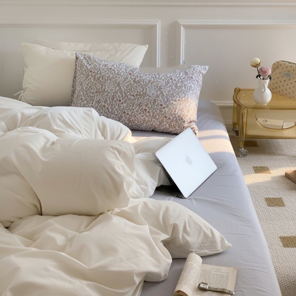 Premium Baumwoll-Bettwäsche Set Landhaus | Atmungsaktiv - Generated Image 9