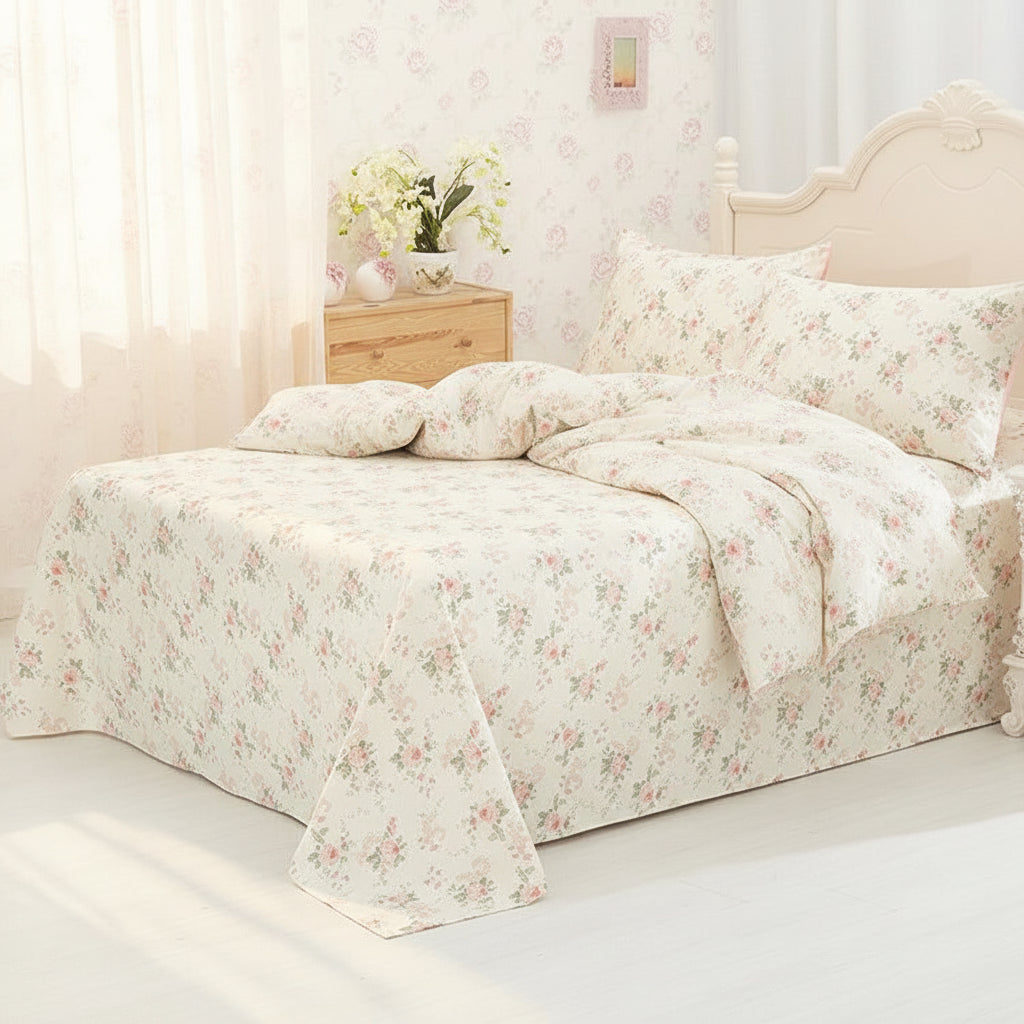 Premium Baumwoll-Bettwäsche Set | Florales Design - Generated Image 9