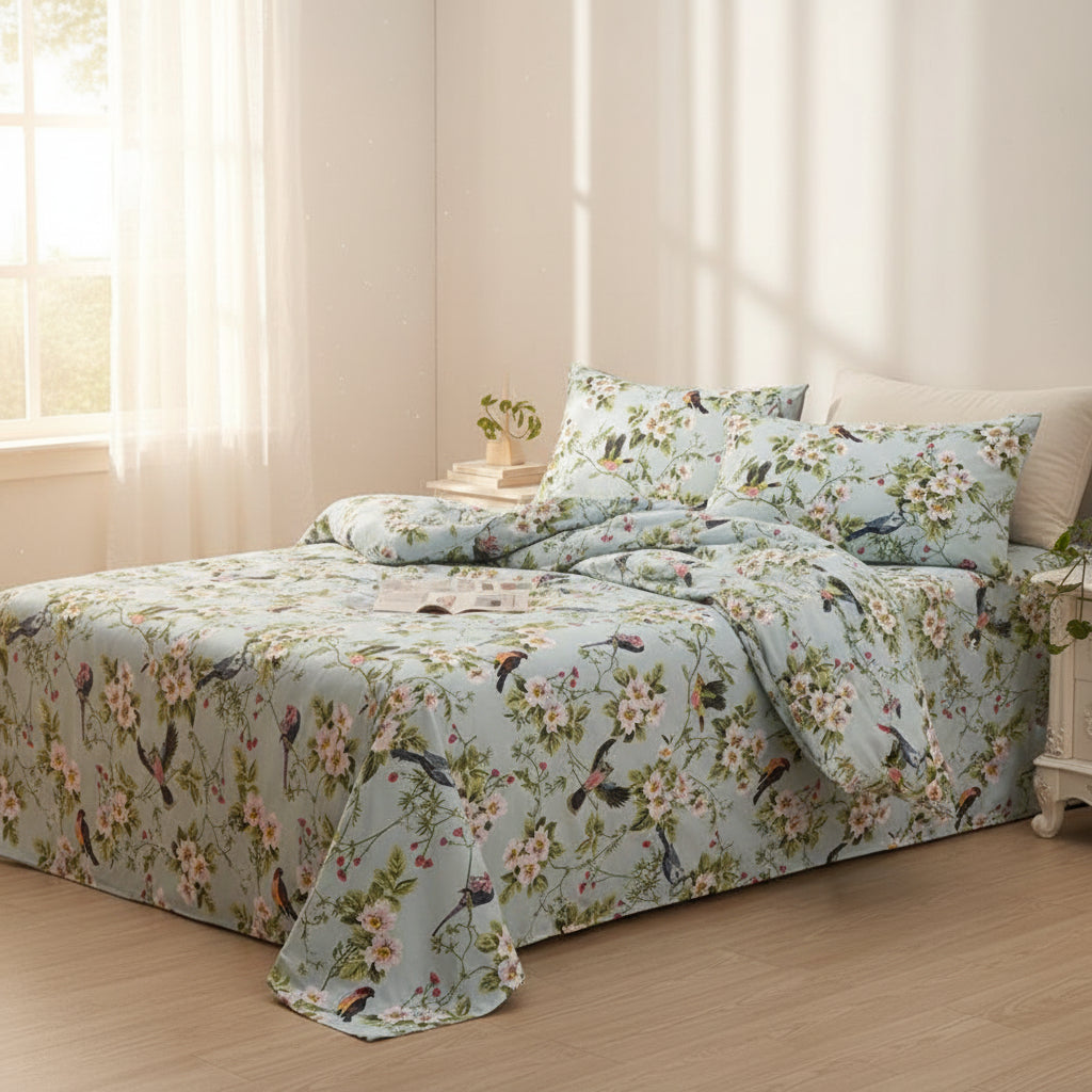 Premium Baumwoll-Bettwäsche Set | Florales Design - Generated Image 21