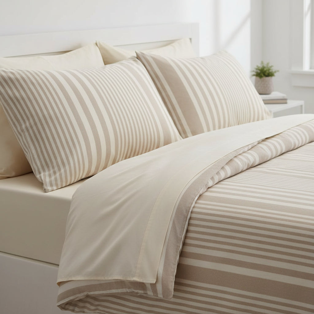 Premium Bettwäsche-Set gestreift 4-teilig | 100% Baumwolle - Generated Image 22