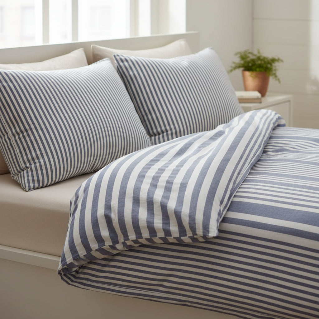 Premium Bettwäsche-Set gestreift 4-teilig | 100% Baumwolle - Generated Image 4