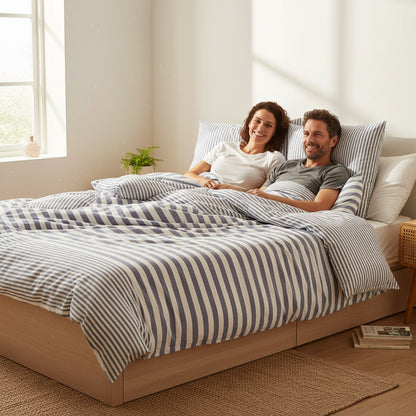 Premium Bettwäsche-Set gestreift 4-teilig | 100% Baumwolle - Generated Image 5