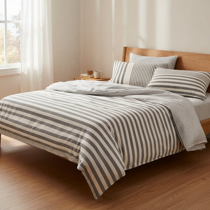 Premium Bettwäsche-Set gestreift 4-teilig | 100% Baumwolle - Generated Image 15